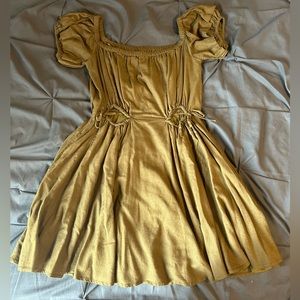 Urban Outfitters Dark Green Babydoll Dress w/ Side Cut Outs